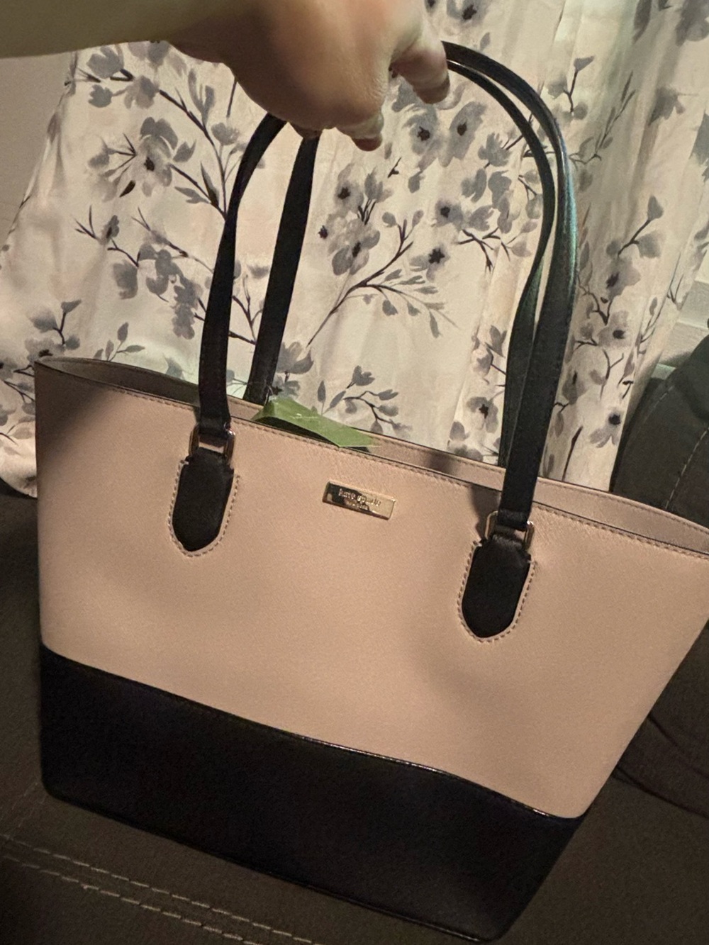 kate spade Blush and Black Colorblock Tote